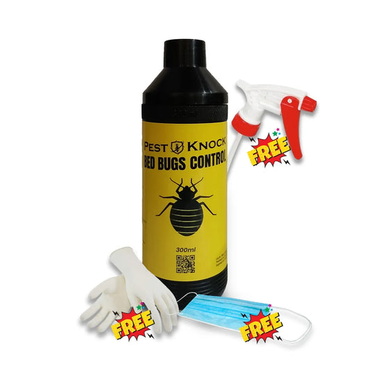 Bed Bugs killer khatmal Killer solution 300ML + FREE Mask Gloves and Spray Head PestKnock